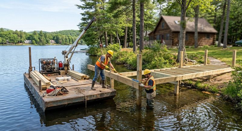 Pond Dock Installation in Overland Park, KS