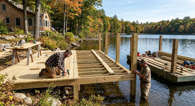 Wood Dock Installation in Olathe, KS