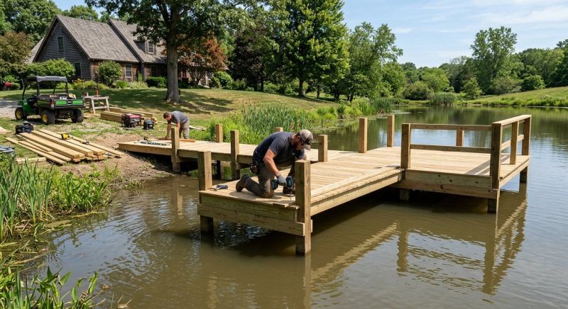 Pond Dock Construction in Overland Park, KS